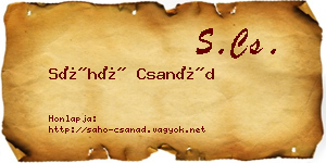 Sáhó Csanád névjegykártya